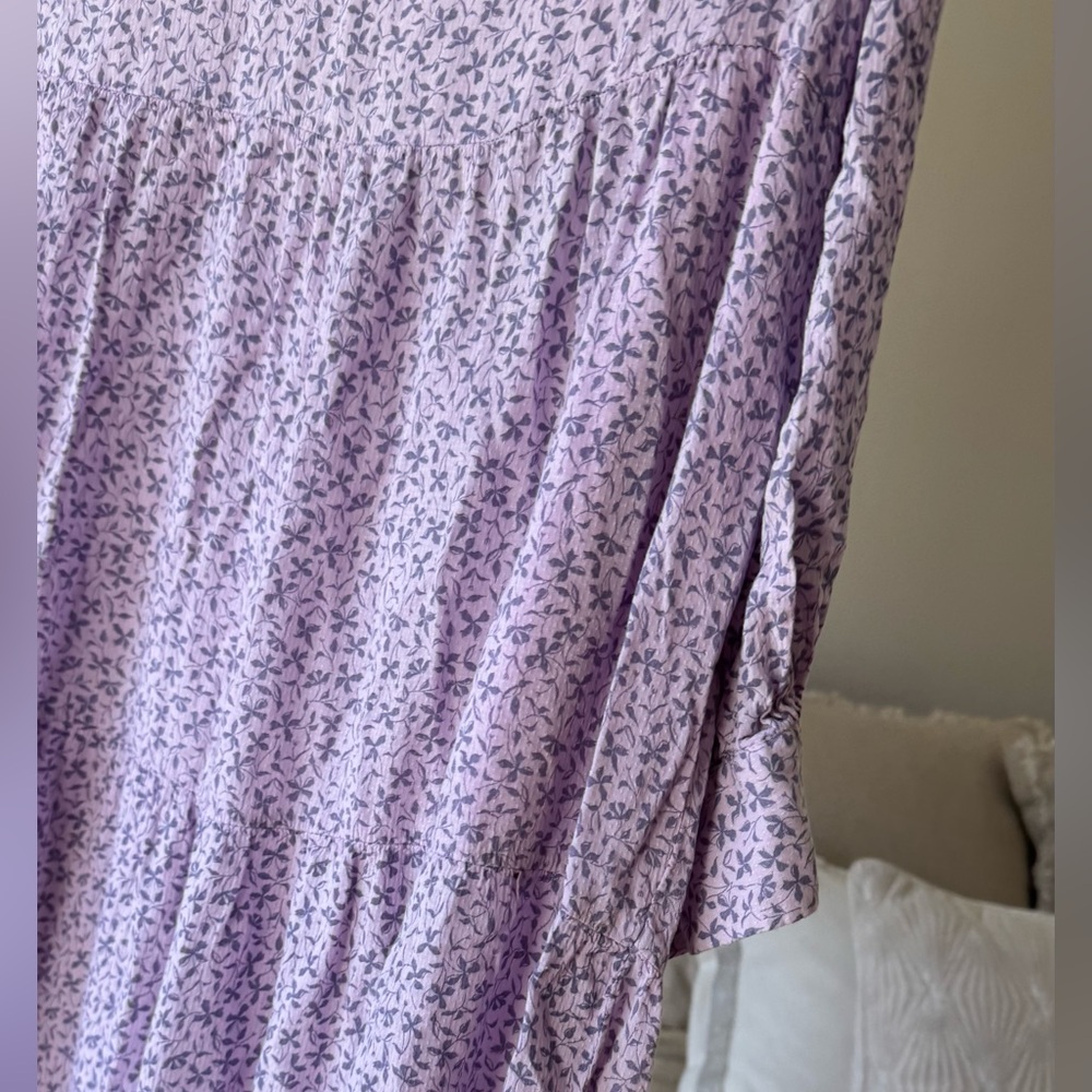 a new day Lilac Floral V-Neck Tiered Midi Dress, sz M - Picture 6 of 8